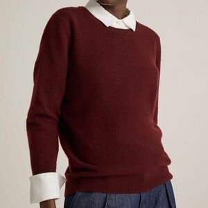 Mongolian Cashmere Crewneck Sweater in Rich Burgundy